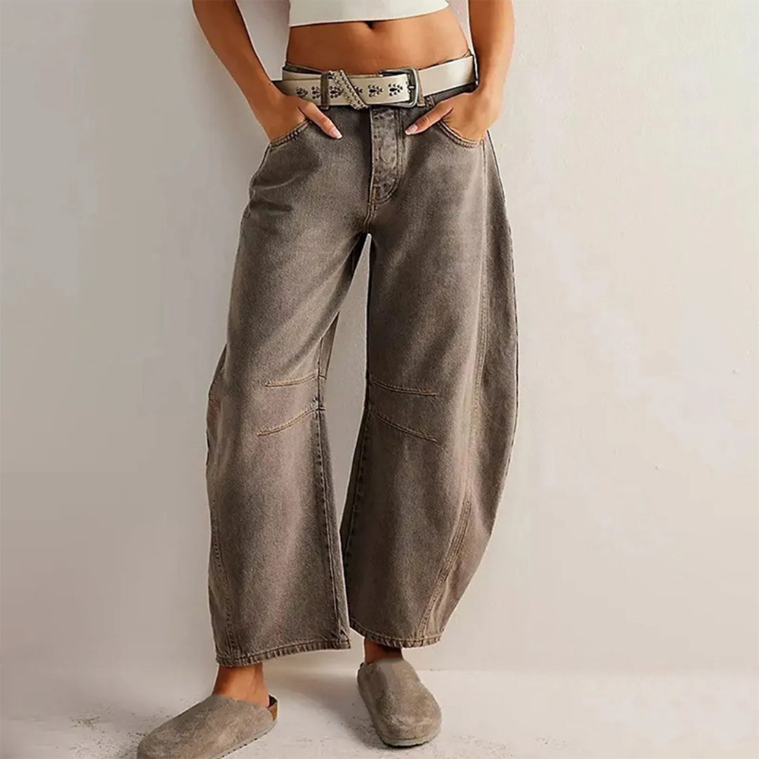 Women's Relaxed Fit High Waist Barrel Leg Jeans