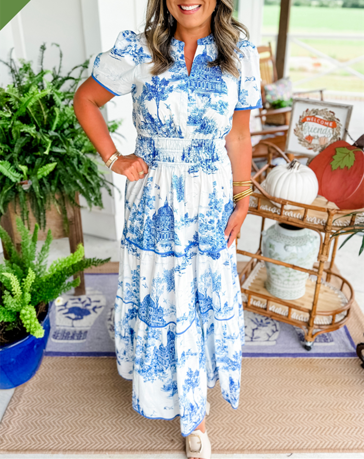 Camille™ | Timeless Toile Maxi Dress