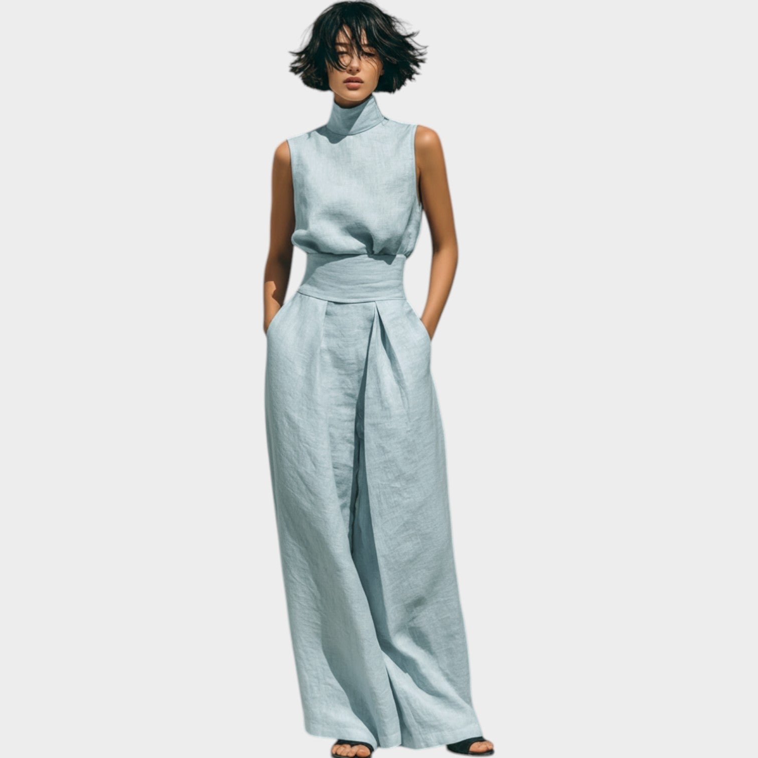 Modern High-Neck Two-Piece Set