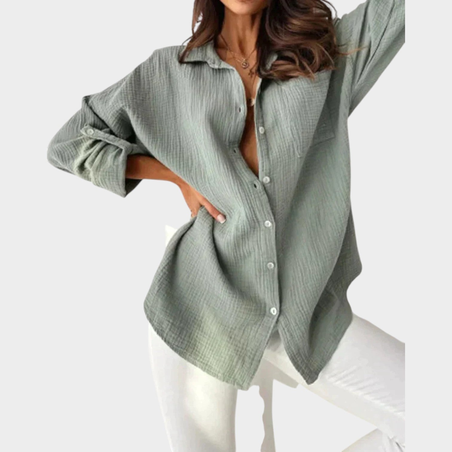 Oversized Button Up Blouse