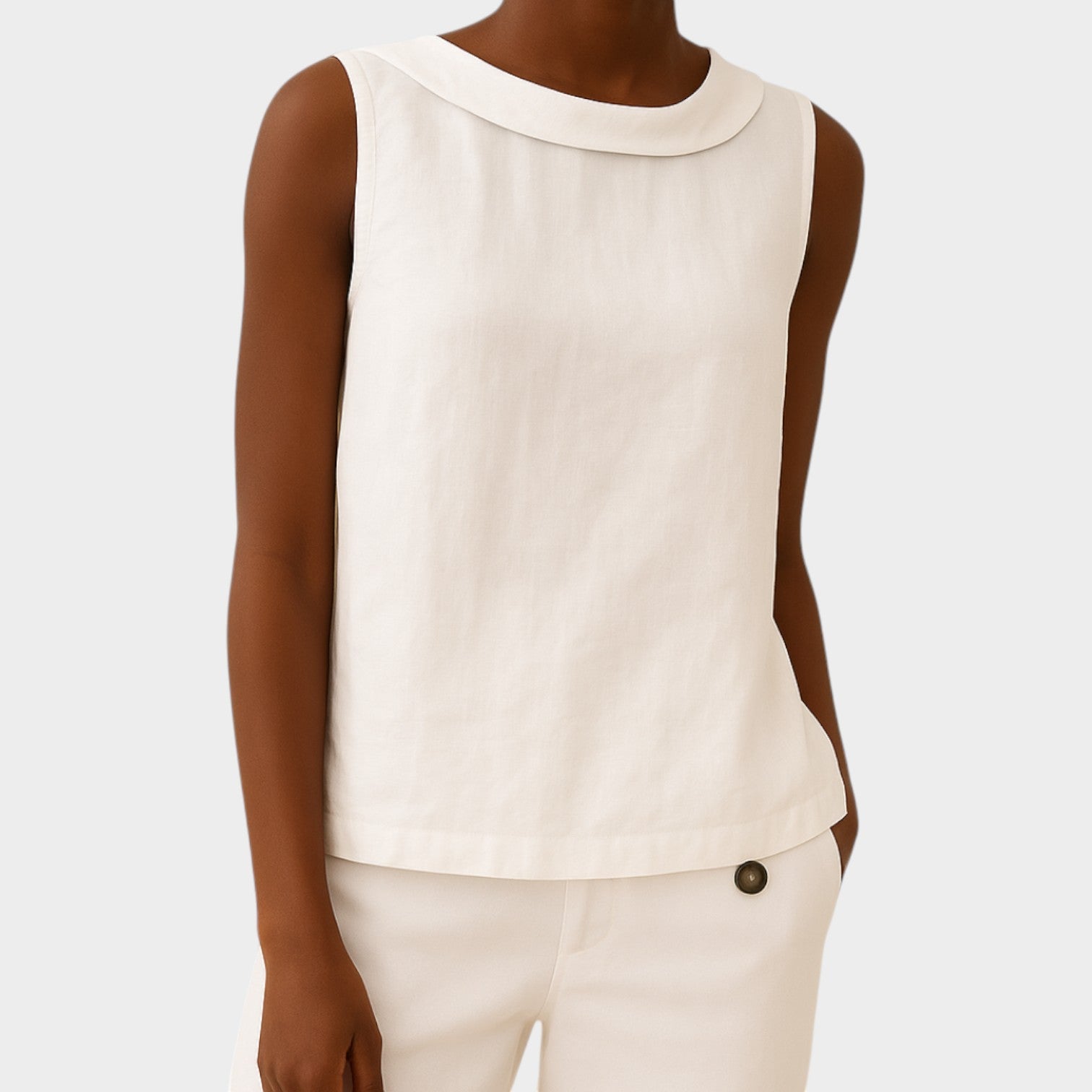 Sleeveless Linen Top