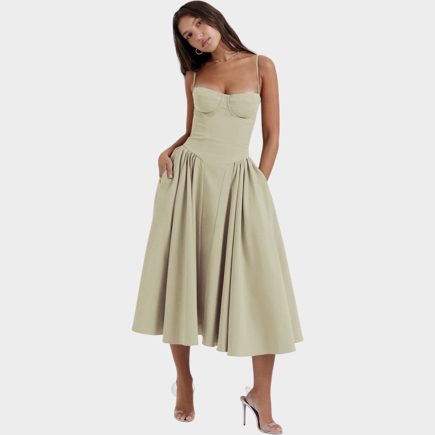 Elegant Cocktail & Wedding Guest Midi Dress