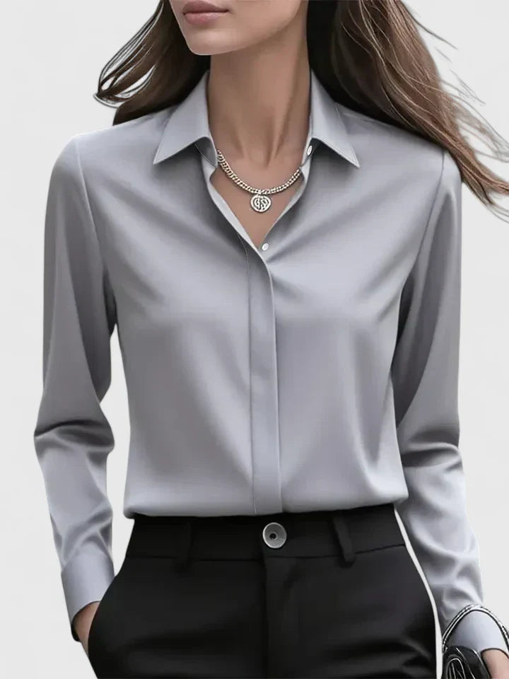 Reese | Women's Chic Button-Up Shirt with Hidden Placket