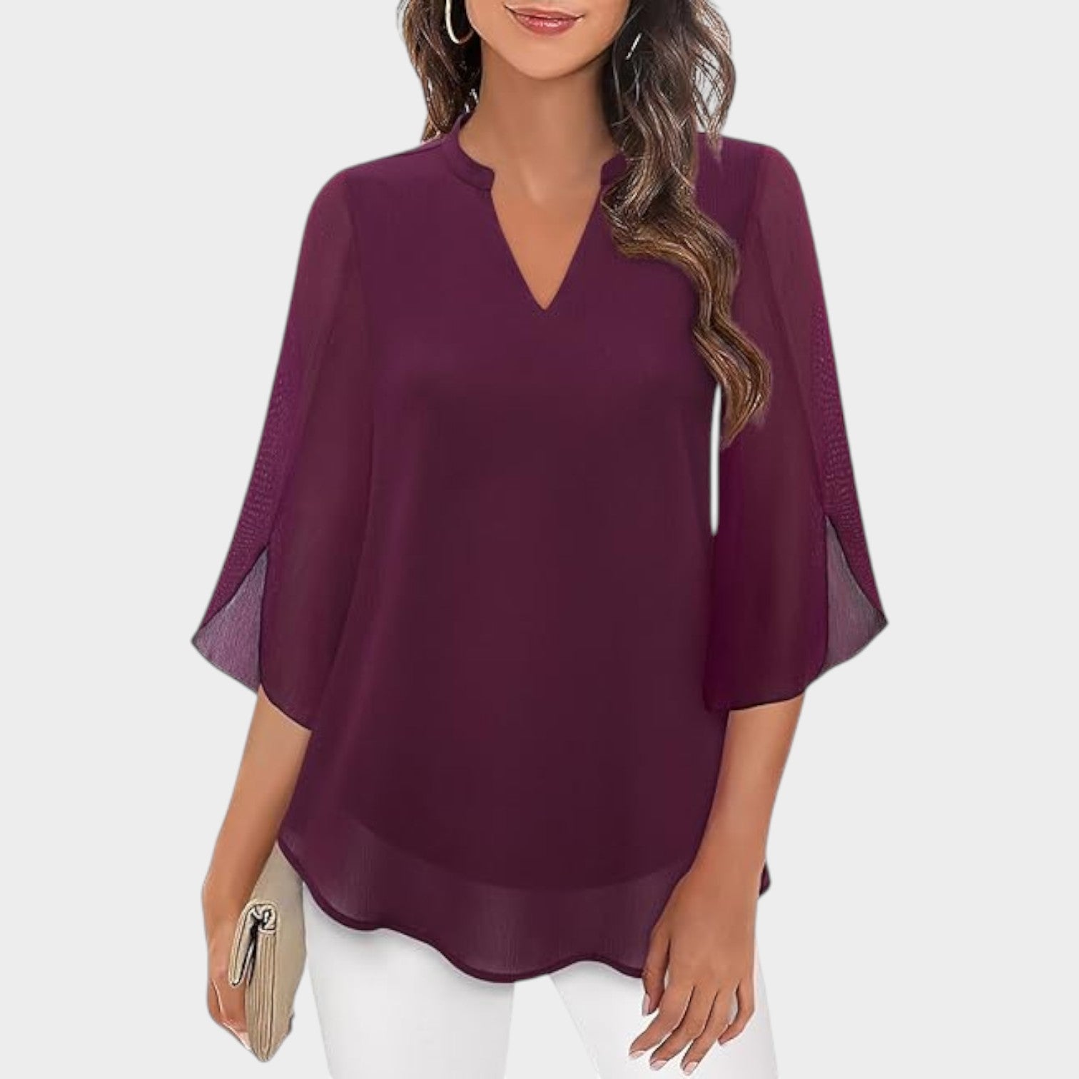 Chiffon V-Neck Blouse