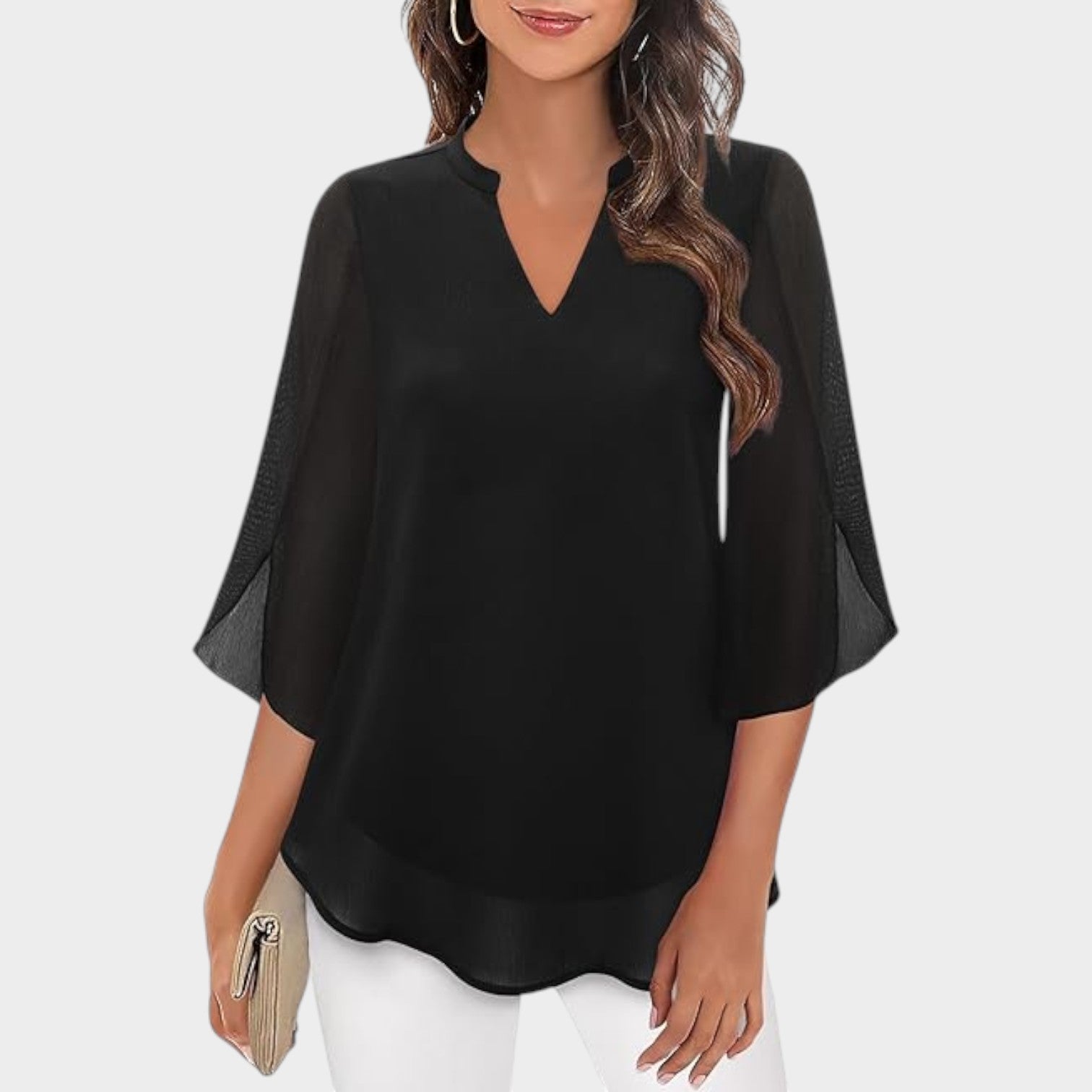 Chiffon V-Neck Blouse