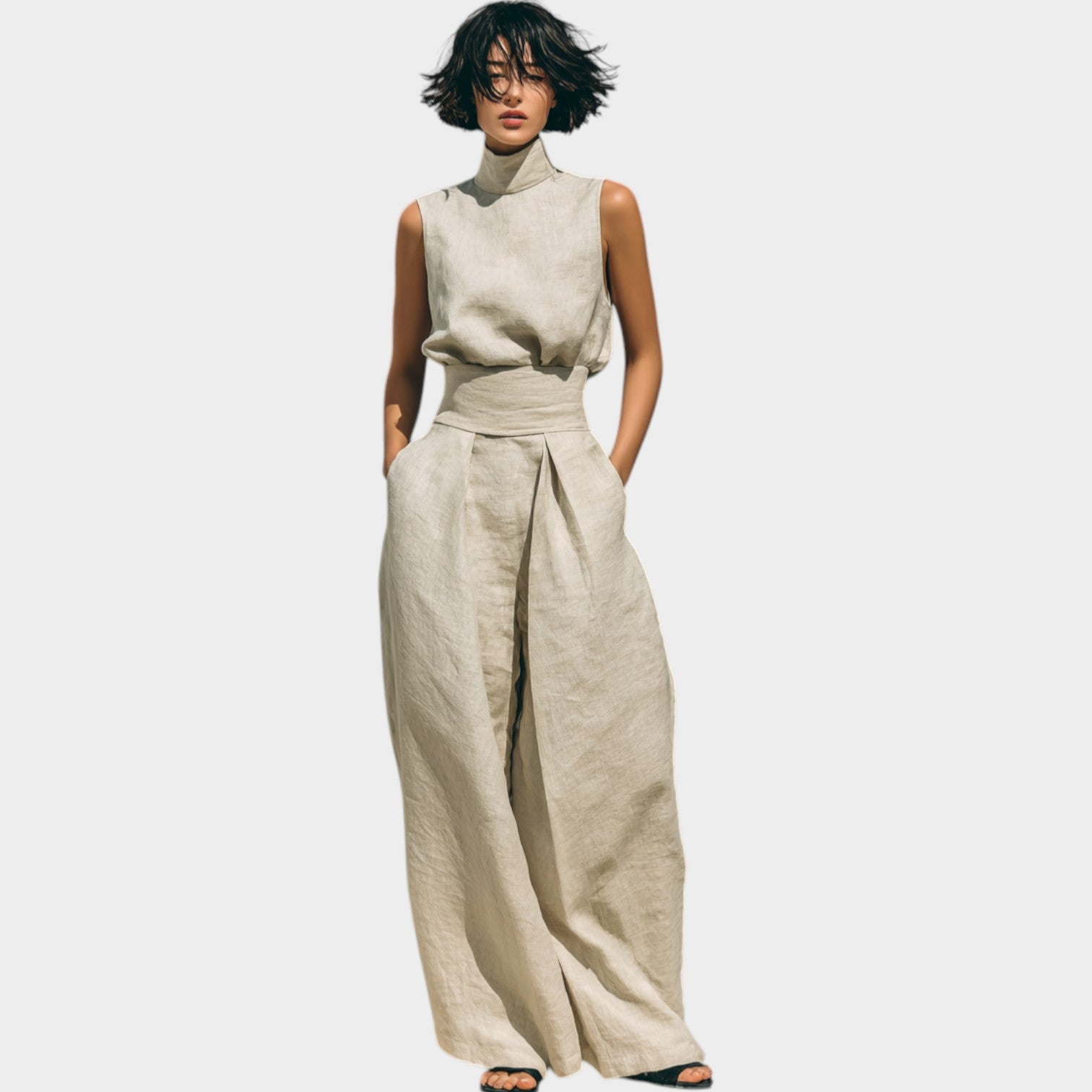 Modern High-Neck Two-Piece Set