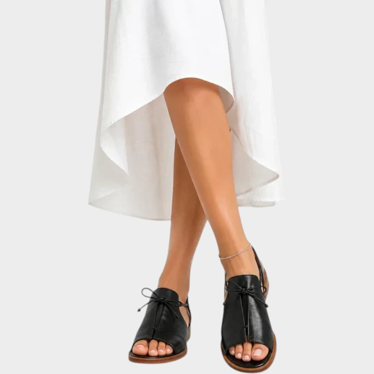 Women's Leather Sandals with Strap Details