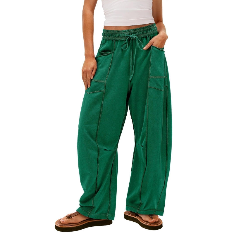 Harlow | High-Waisted Wide Leg Cargo Pants for Women with Drawstring