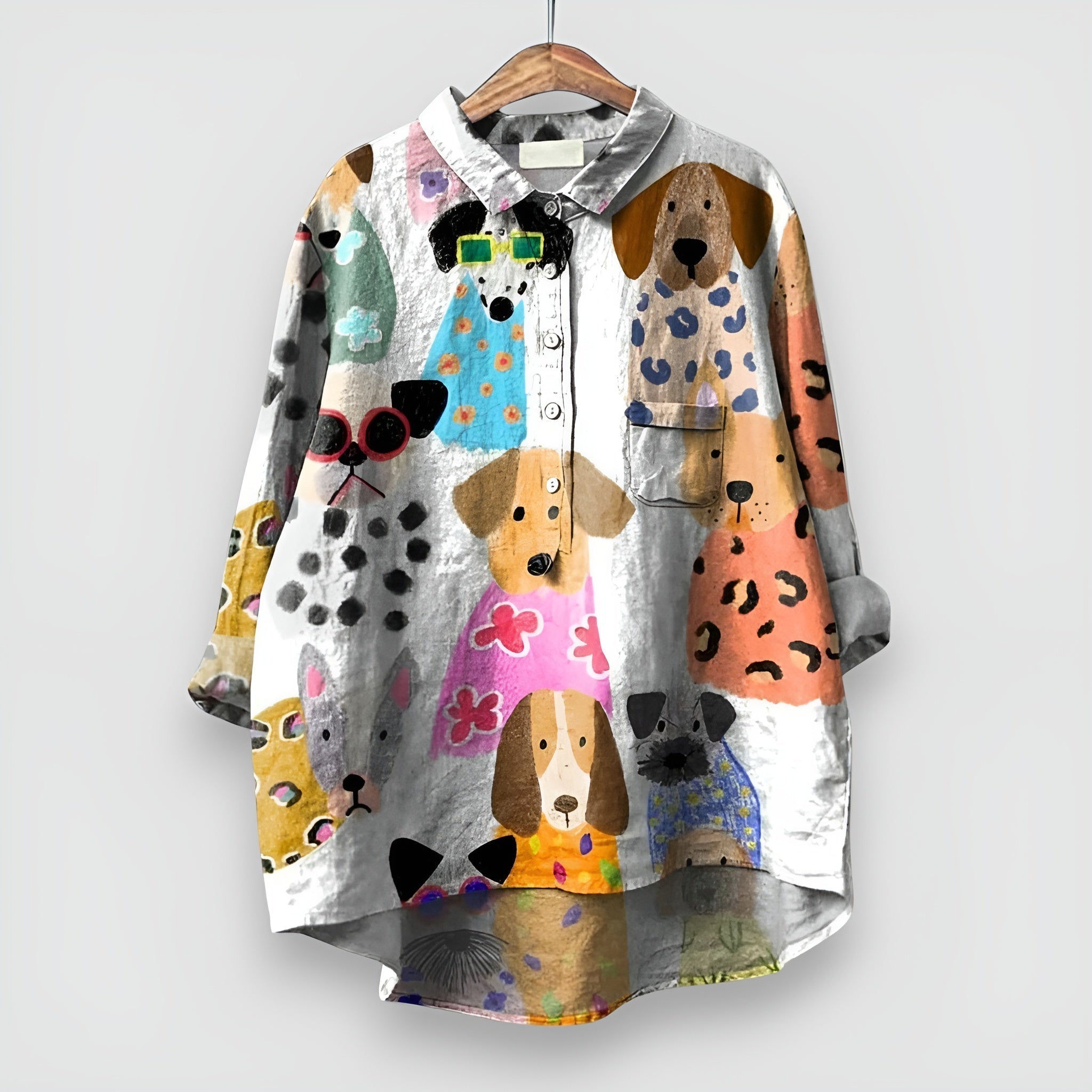 Geraldine™ | Women's Dog Print Shirt