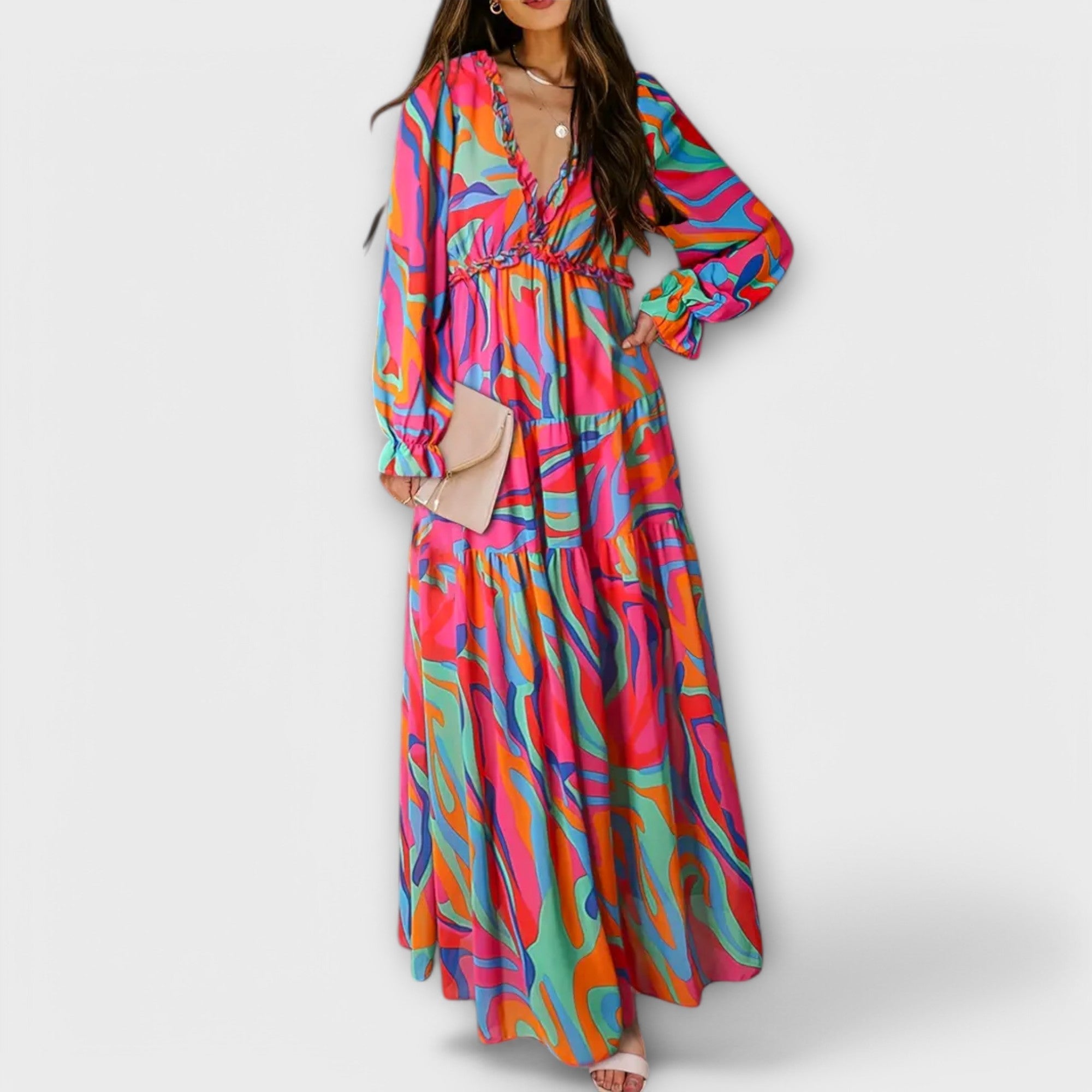 Wilma™ Floral V-Neck Maxi Dress