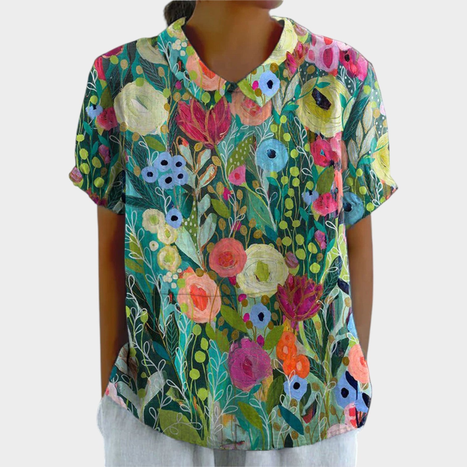 Floral Short Sleeve Blouse