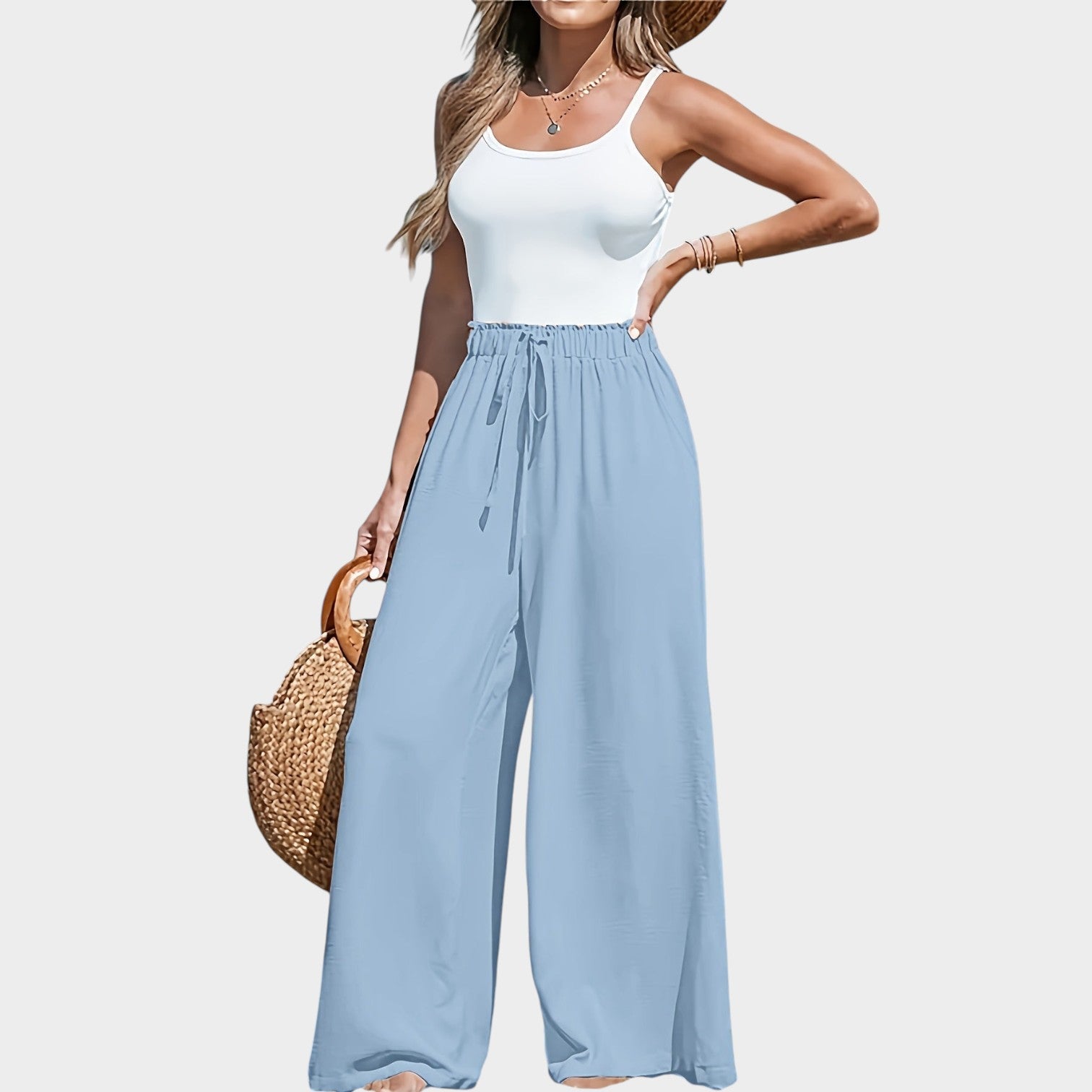 High Waisted Wide Linen Pants