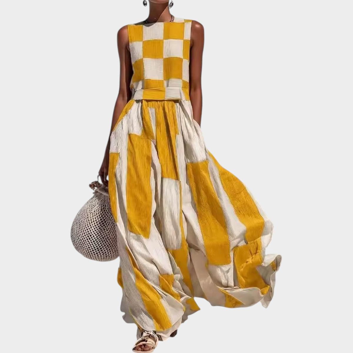 Women's Maxi Dress Flowy Vacation Colour Block