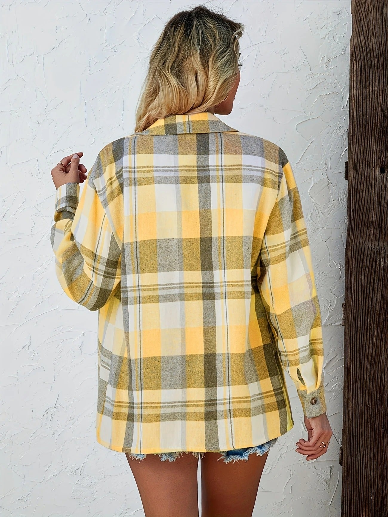 Harper | Women's Oversized Plaid Flannel Shirt with Button Closure
