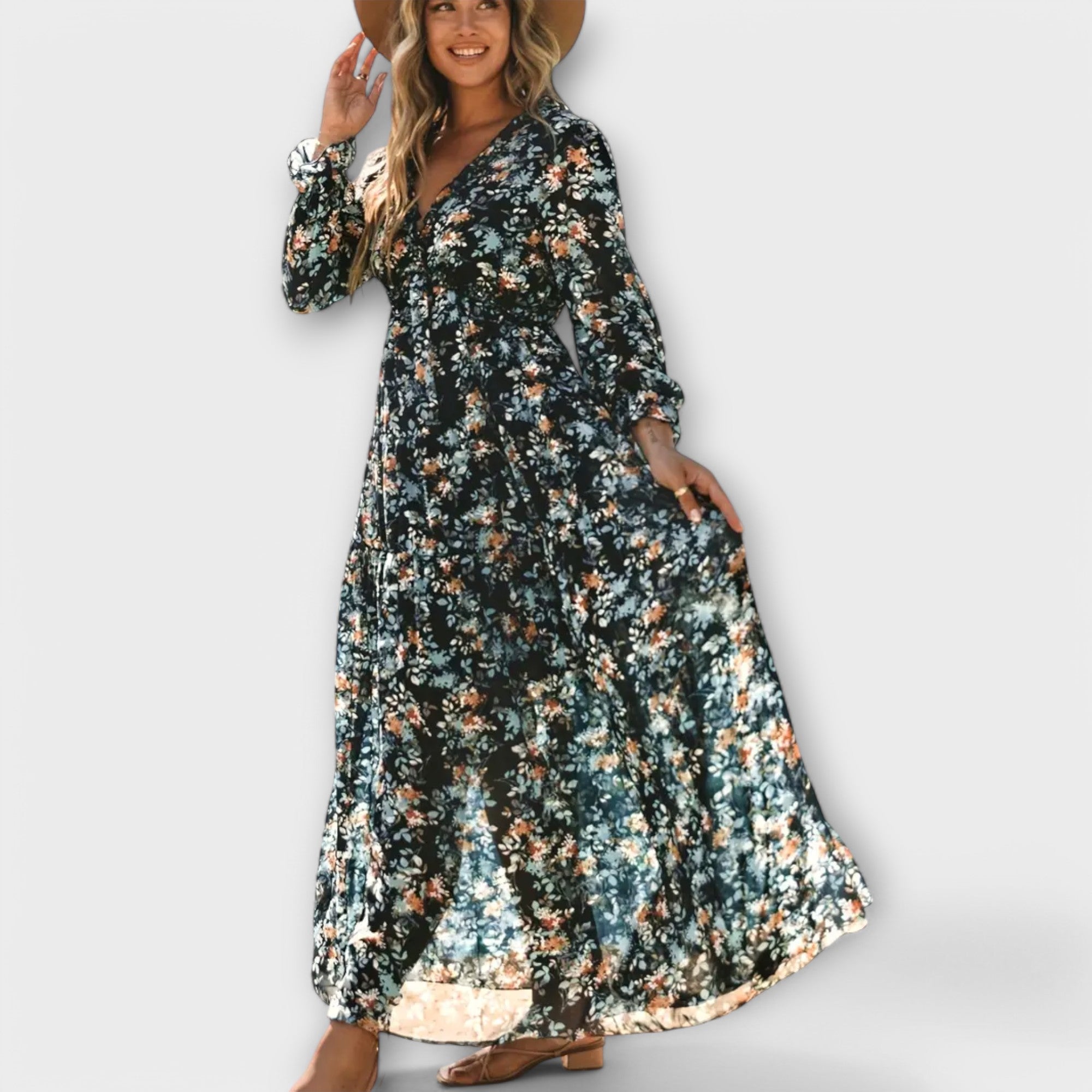 Wilma™ Floral V-Neck Maxi Dress