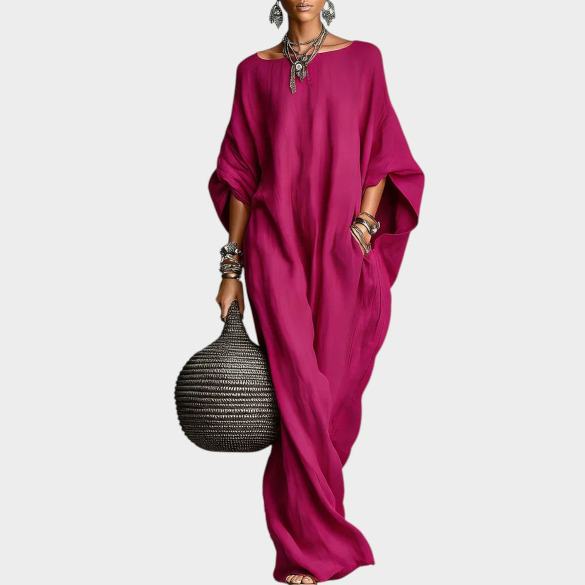 Women's Boho Linen Maxi Dress