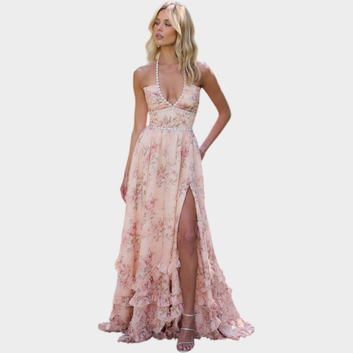 Women's Floral Maxi Wedding Guest Dress
