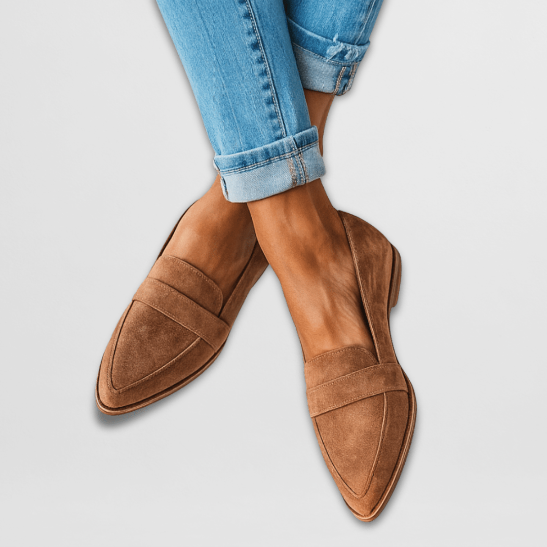 Womenās Suede Loafers Orthopaedic Cushioned Insole Flexible Sole