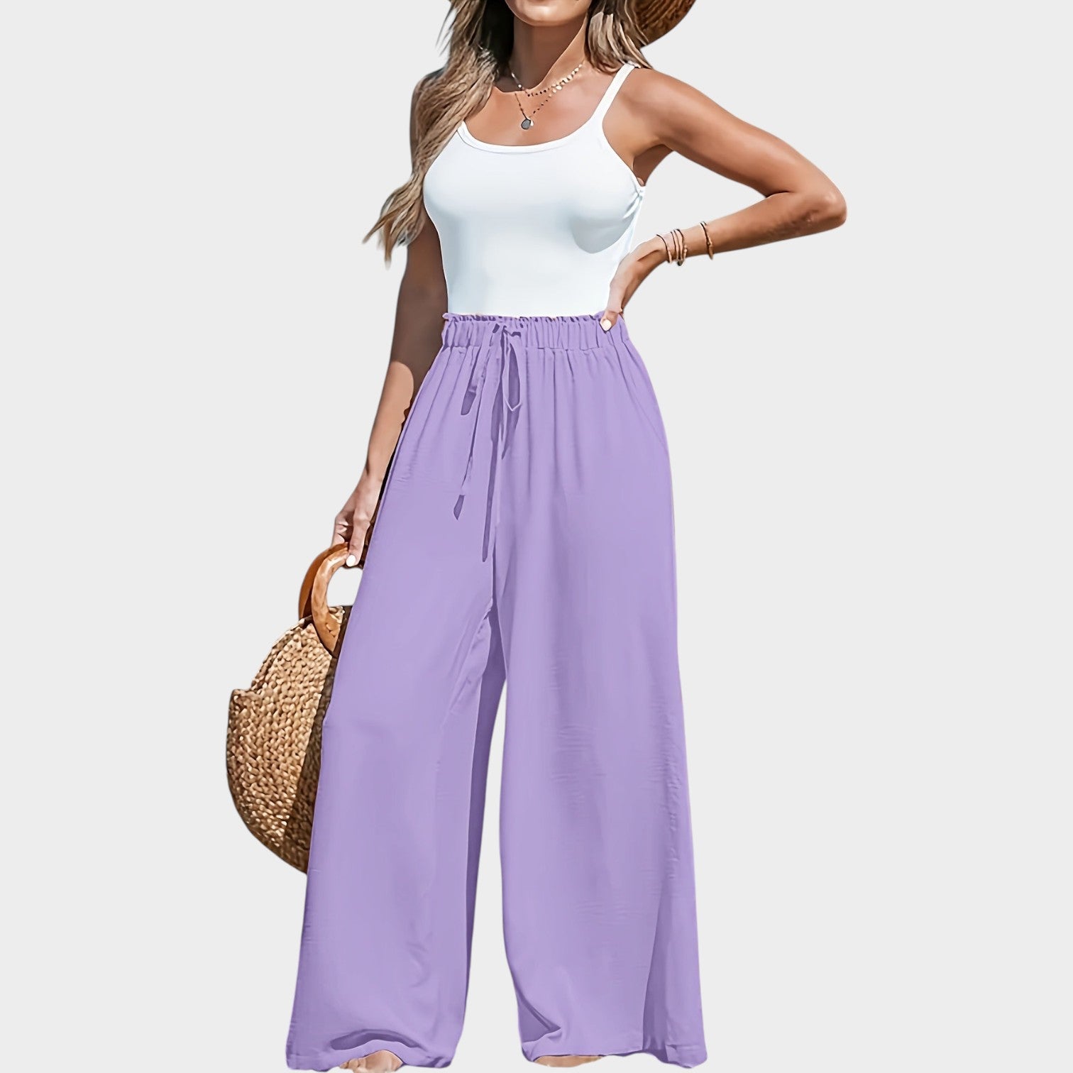 High Waisted Wide Linen Pants
