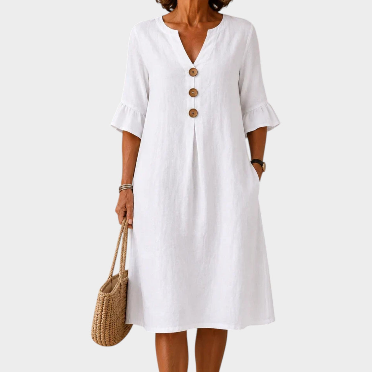 Women's Summer Mini Dress Casual Button-Up