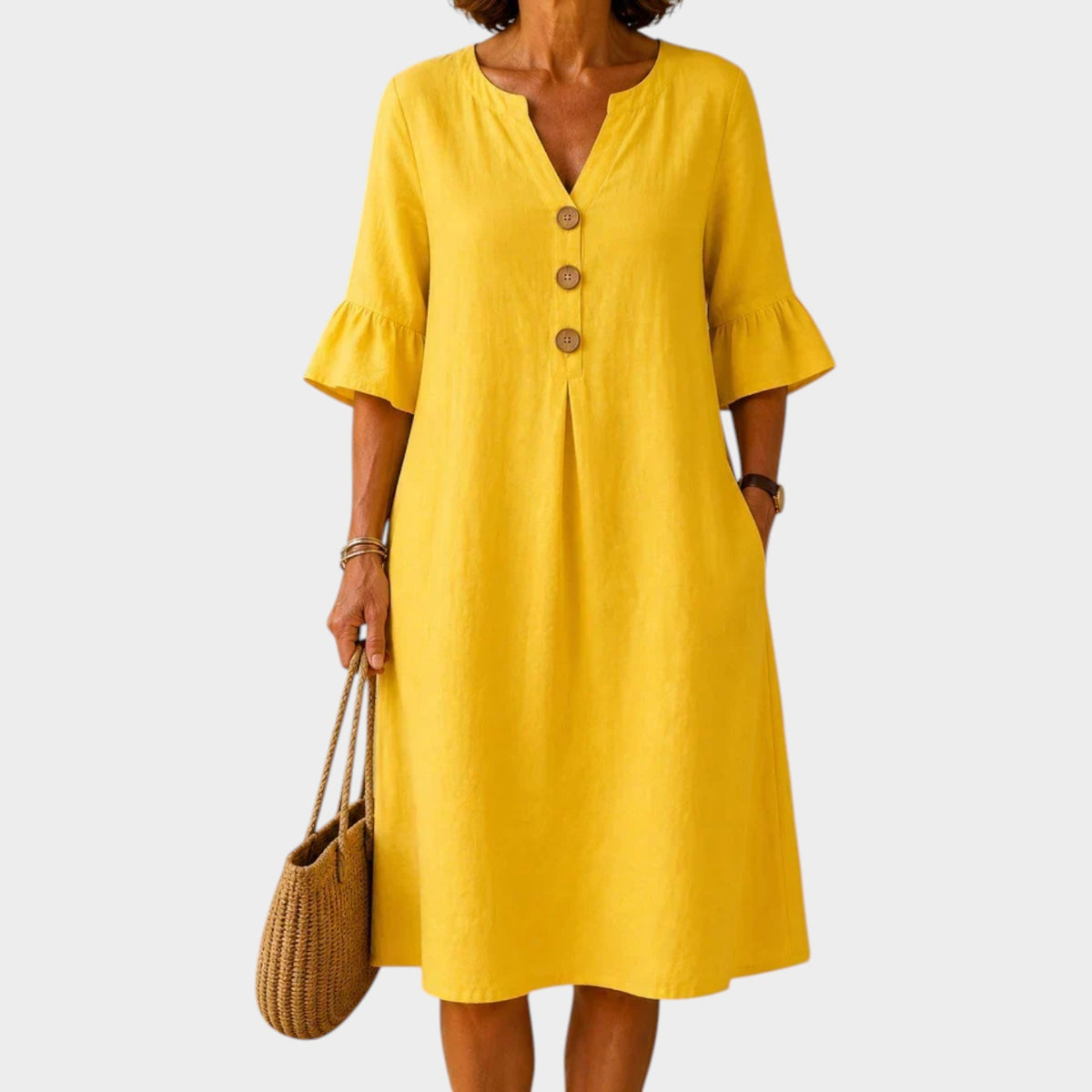 Women's Summer Mini Dress Casual Button-Up