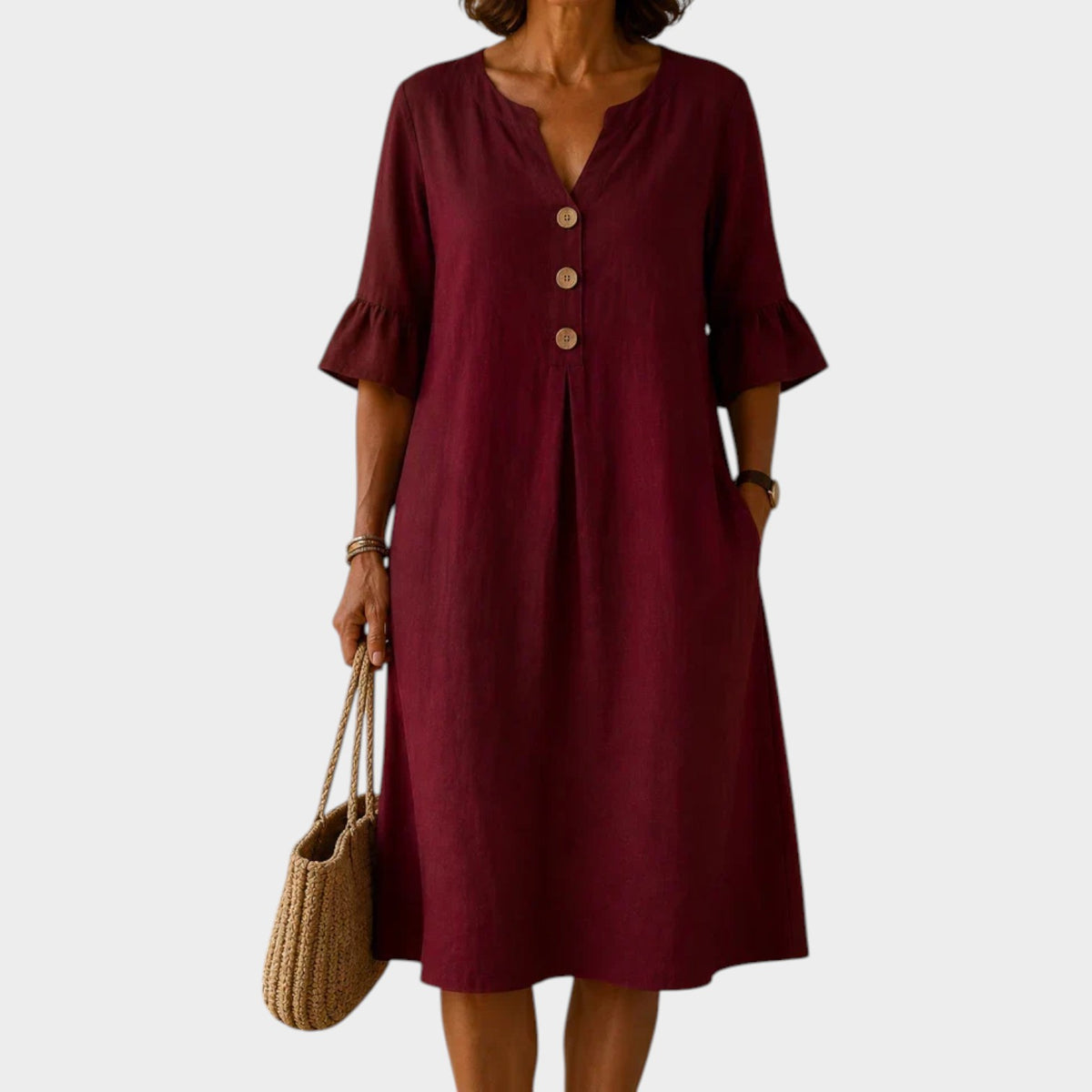 Women's Summer Mini Dress Casual Button-Up