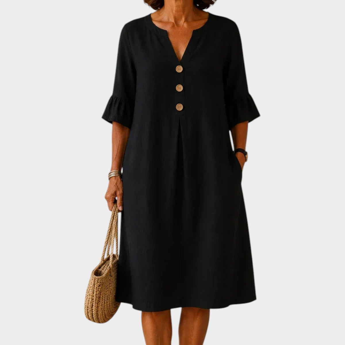 Women's Summer Mini Dress Casual Button-Up
