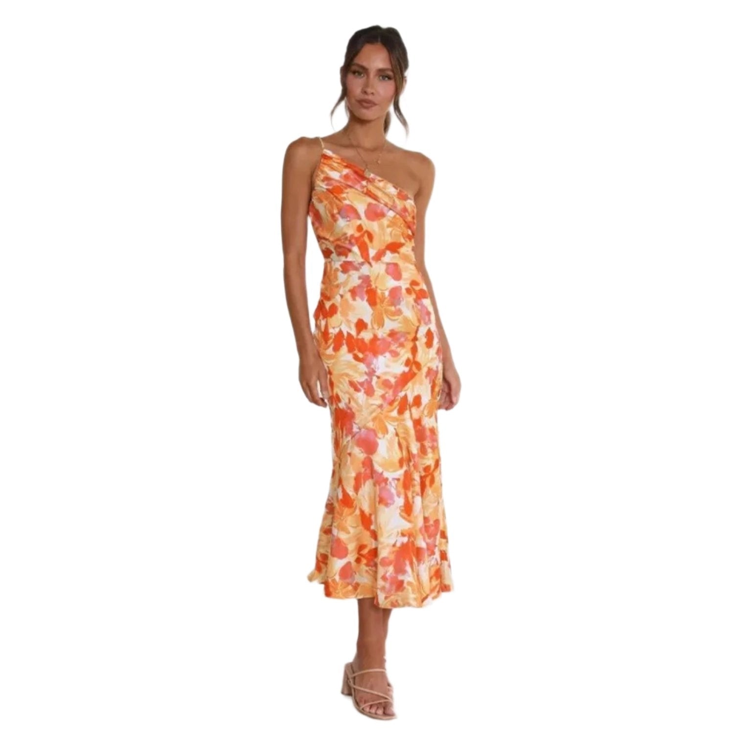 Kathy™ | Women's Floral Maxi Dress with Asymmetrical Design