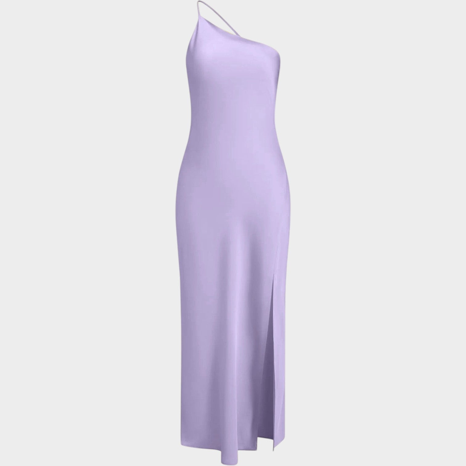 Formal Satin One-Shoulder Elegant Evening Maxi Dress