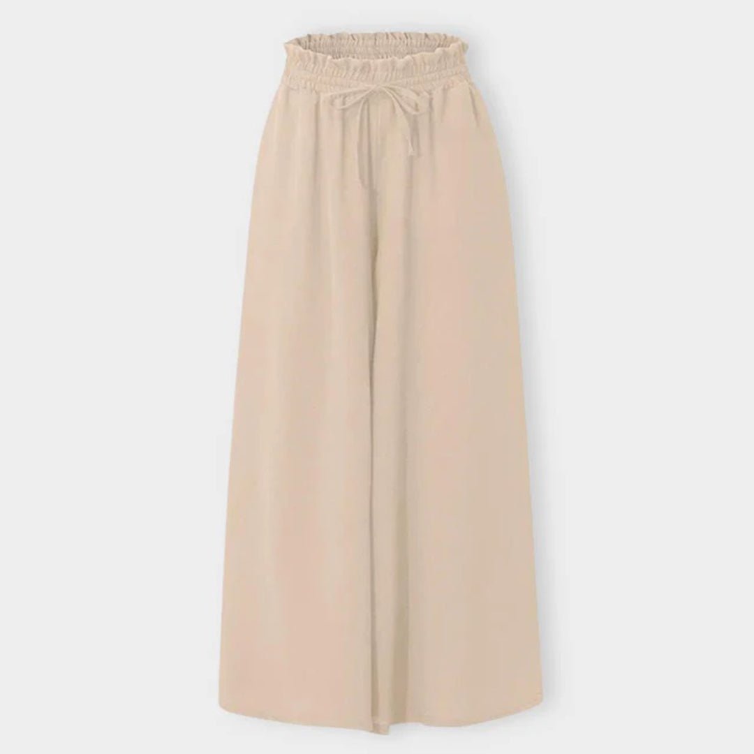 Terra | Women's High-Waisted Wide-Leg Pants with Smocked Drawstring