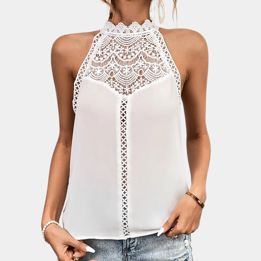 Luna | Women's Lace Halter Neck Sleeveless Top