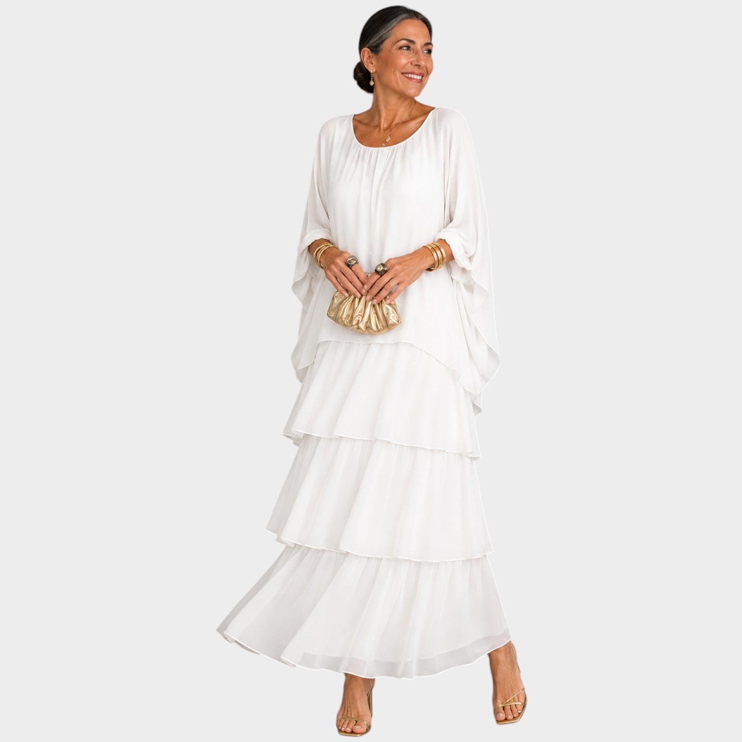 Wedding Guest Flowing Tiered Maxi Dress