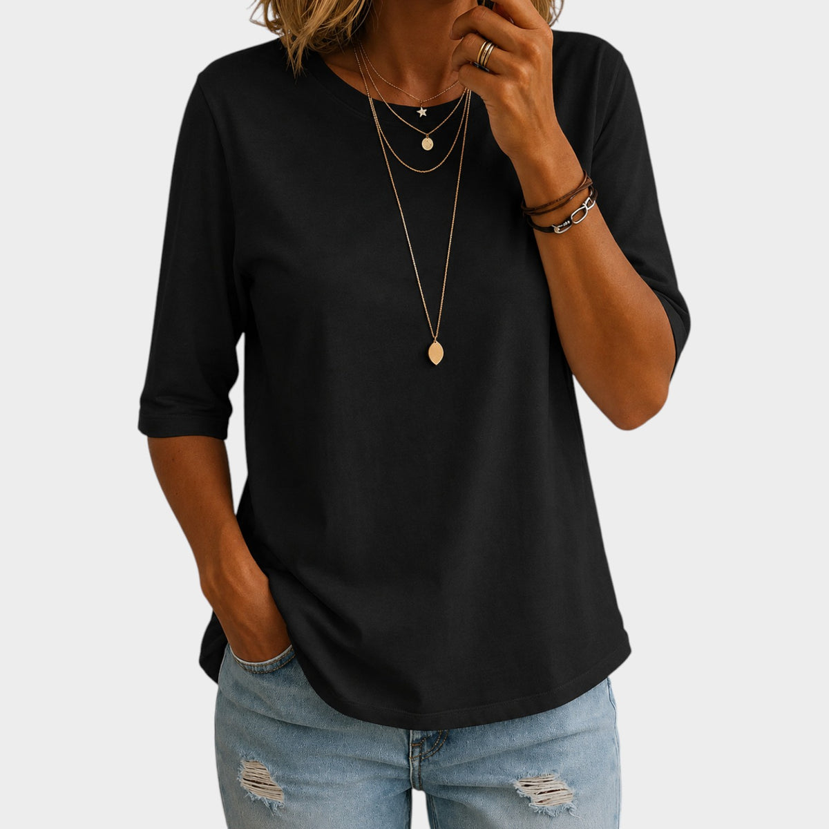 Women's Relaxed Fit Half Sleeve T-Shirt
