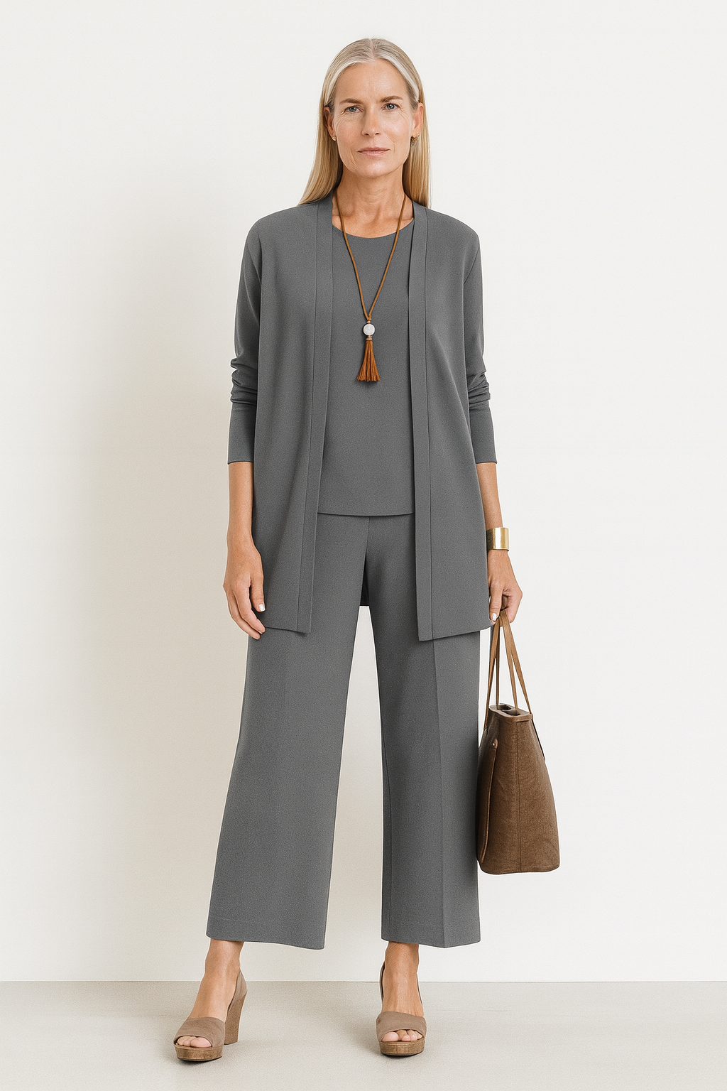 Blair | Women's 3-Piece Set: Cardigan, Tank Top & Wide-Leg Pants