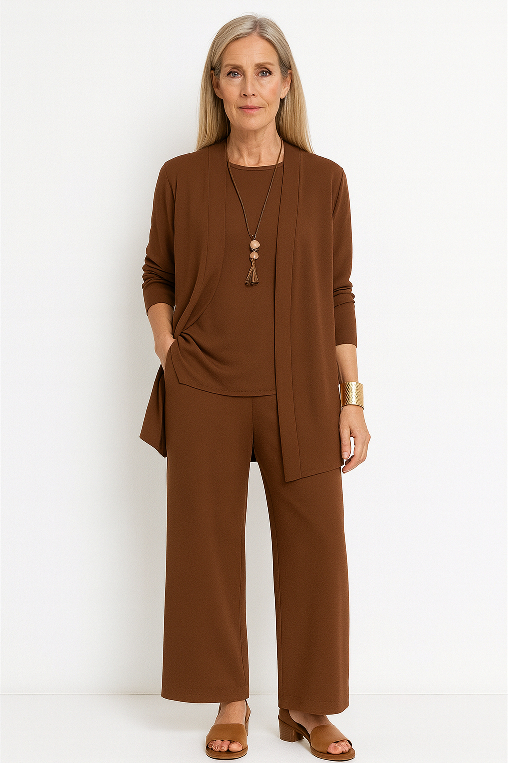 Blair | Women's 3-Piece Set: Cardigan, Tank Top & Wide-Leg Pants