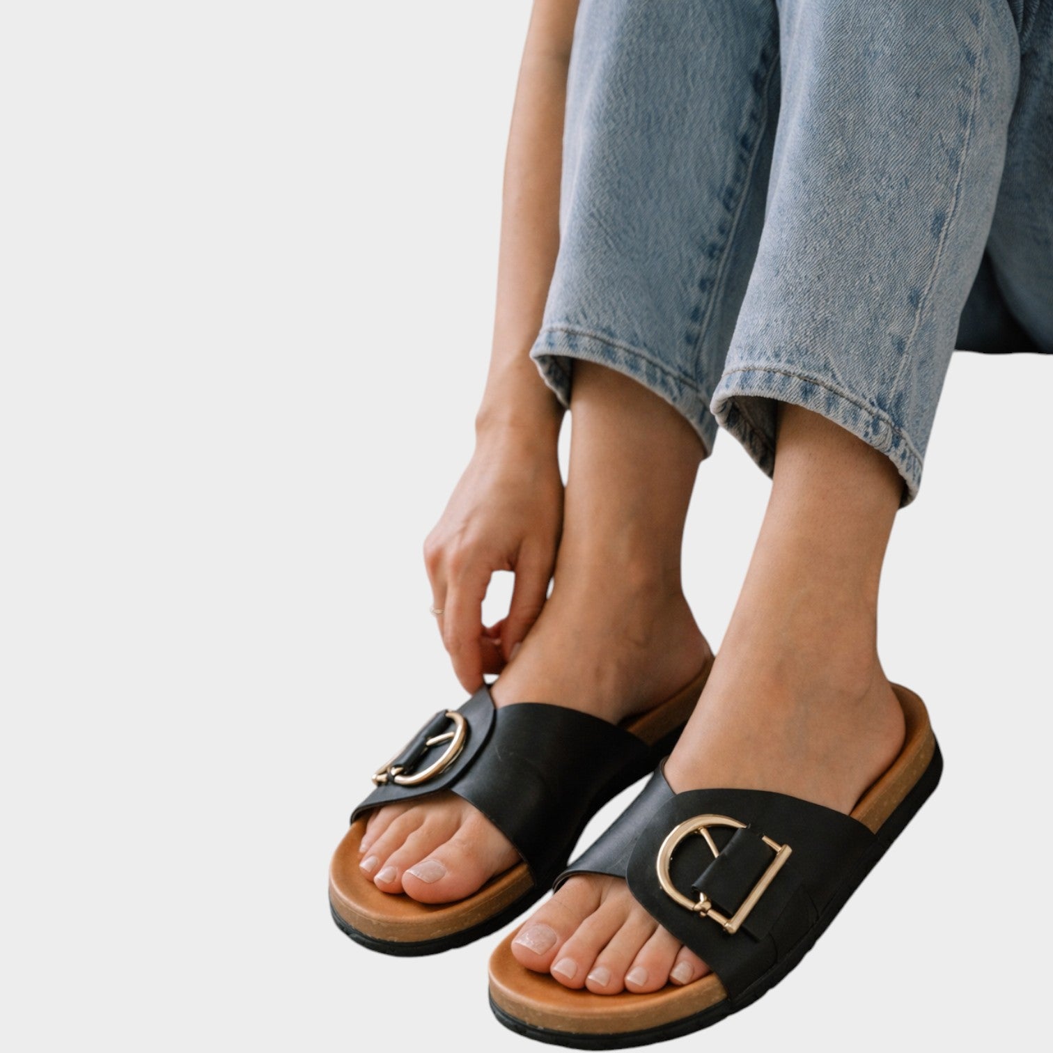 Orthopedic Buckle Slide Sandals