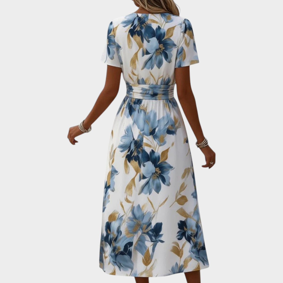 Women's Floral Wrap Midi Dress