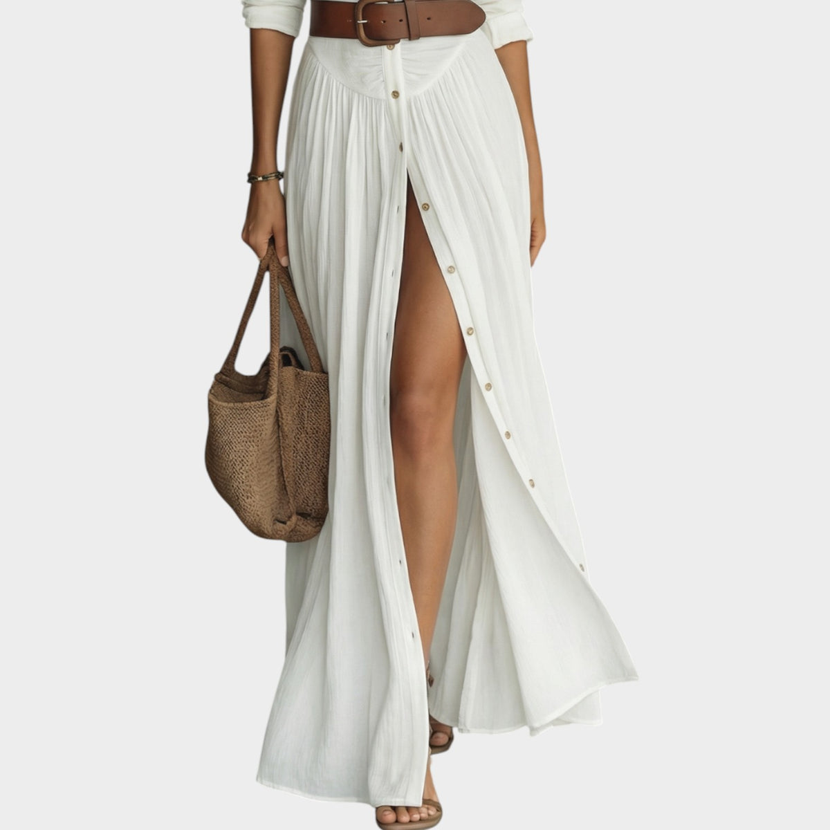 Women's Shirt Maxi Dress Button Front Notched Collar
