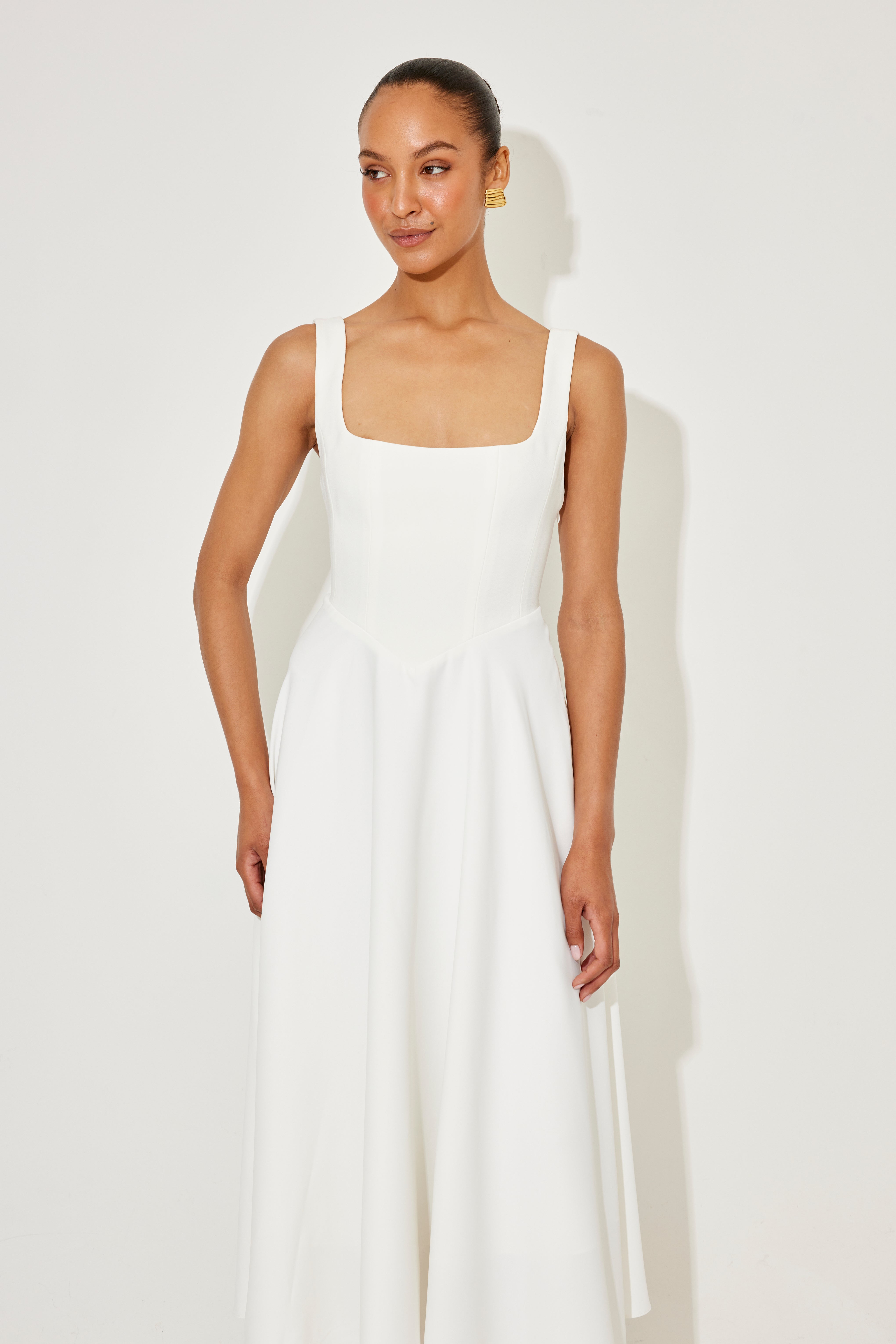 Angela™ | Elegant Flowing Midi Dress