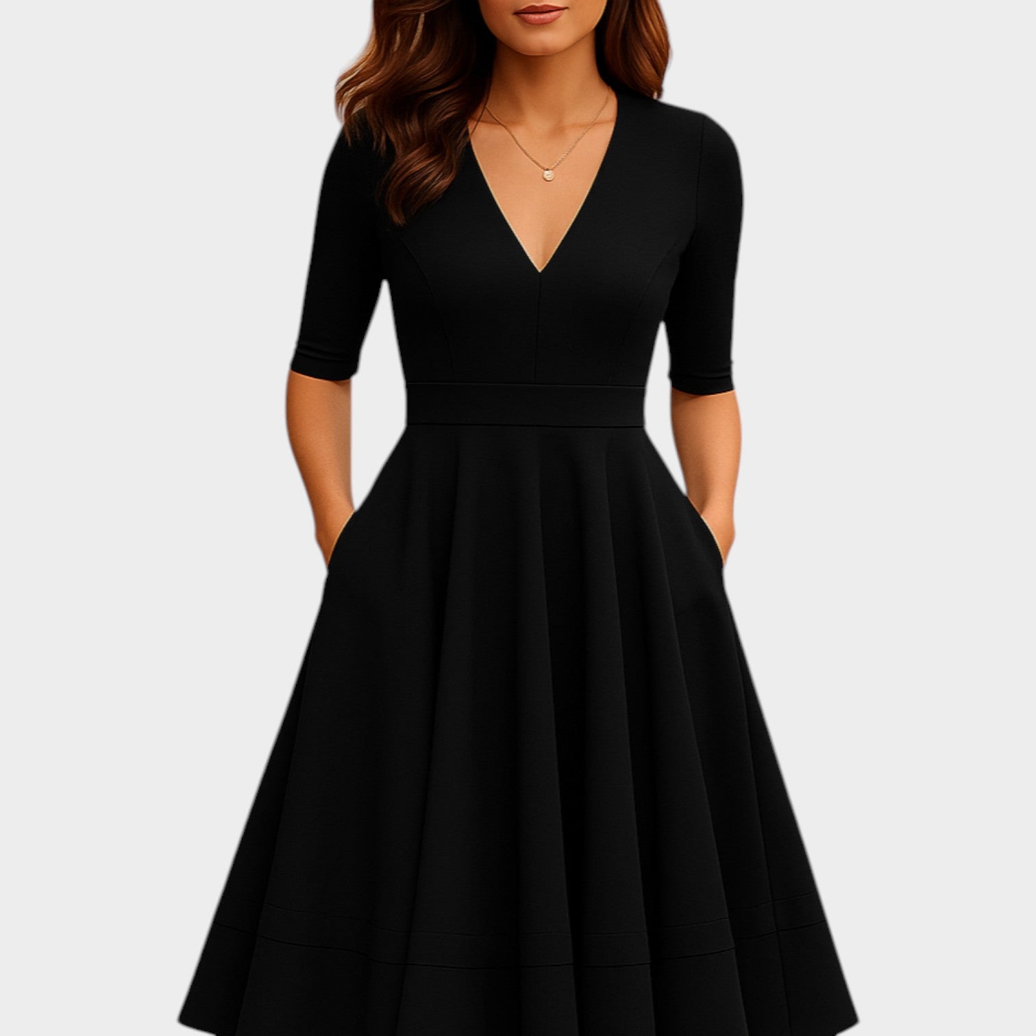 V-Neck Midi Summer Dress