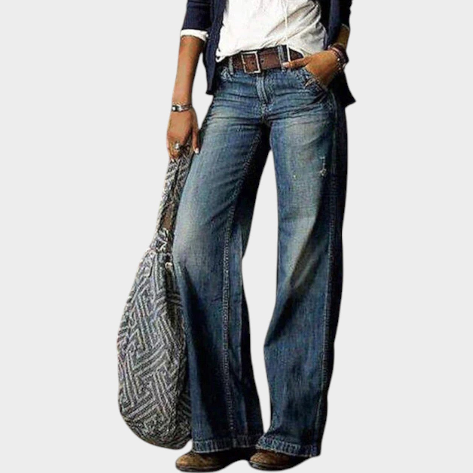 Denim Straight Leg Pants