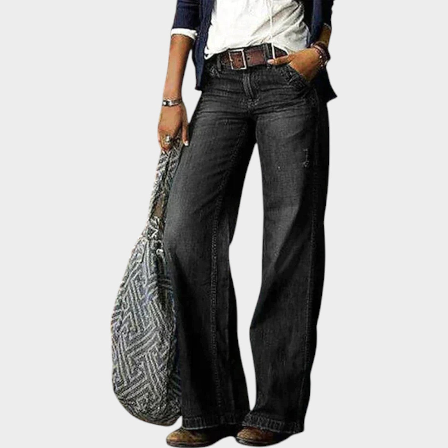 Denim Straight Leg Pants
