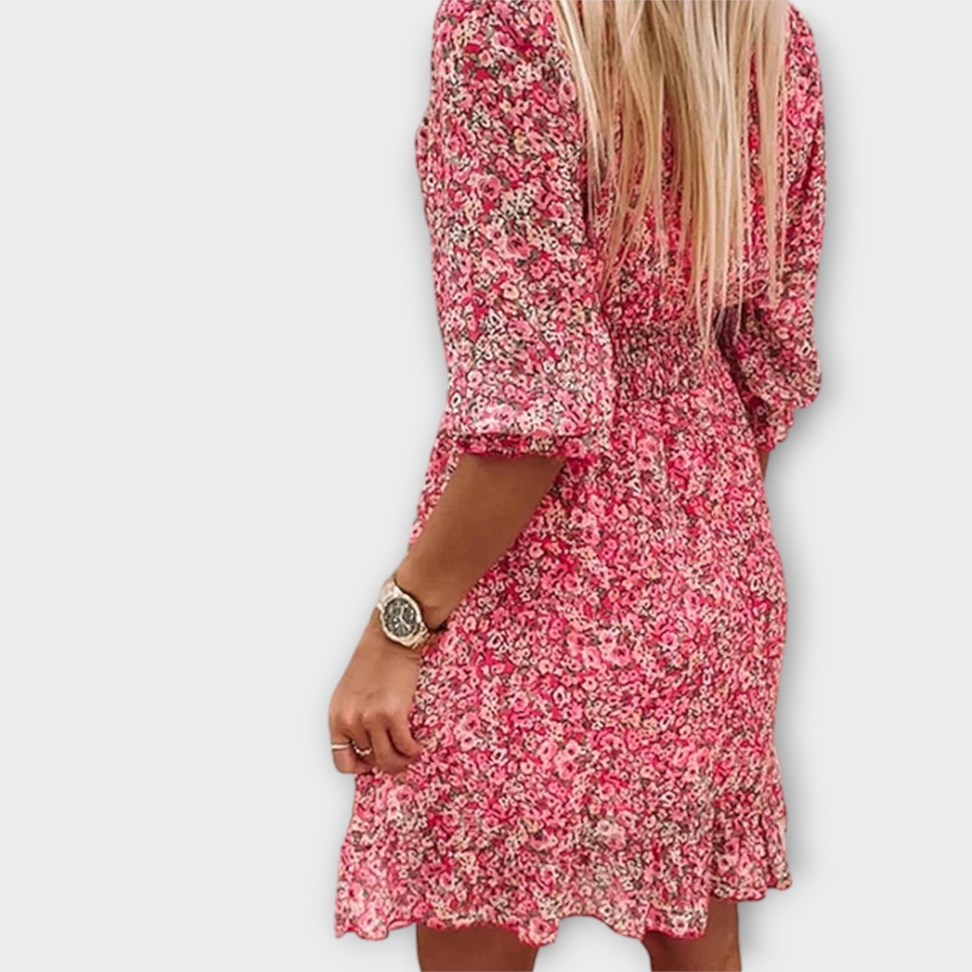 Linda™ | Women's Floral Puff Sleeve Dress