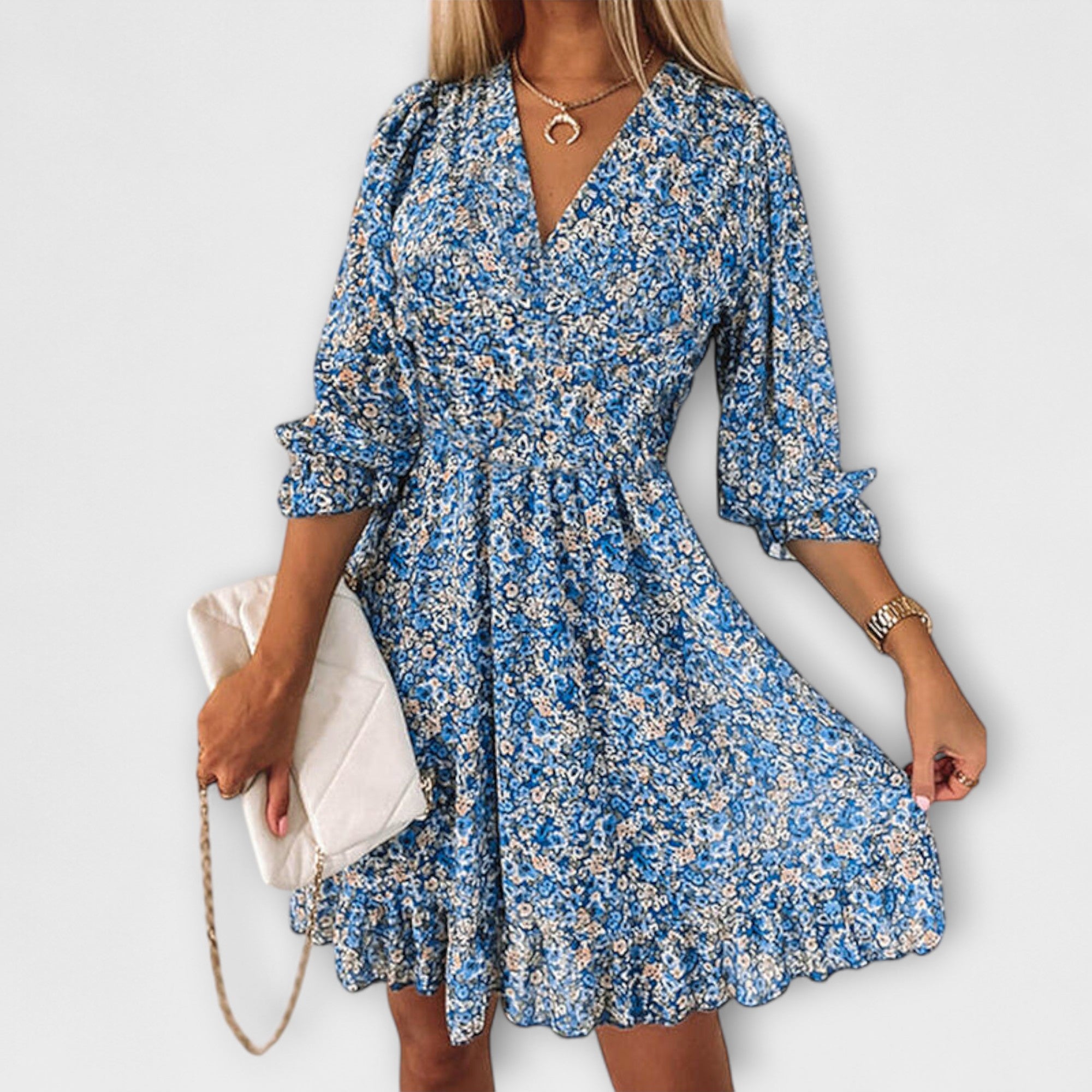Linda™ | Women's Floral Puff Sleeve Dress