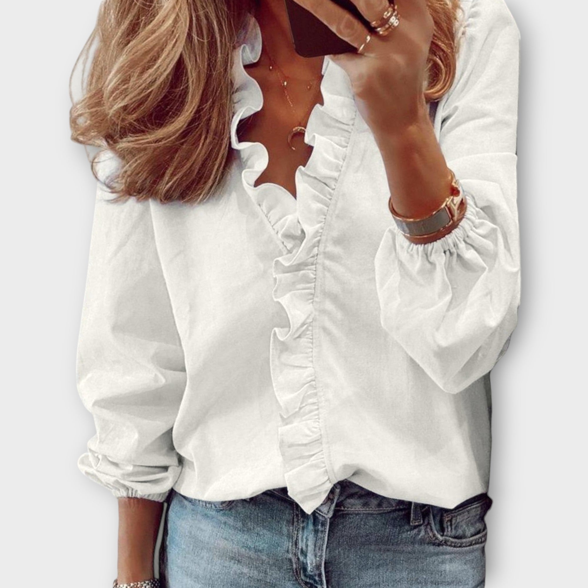 Ruffle Long Sleeve Blouse