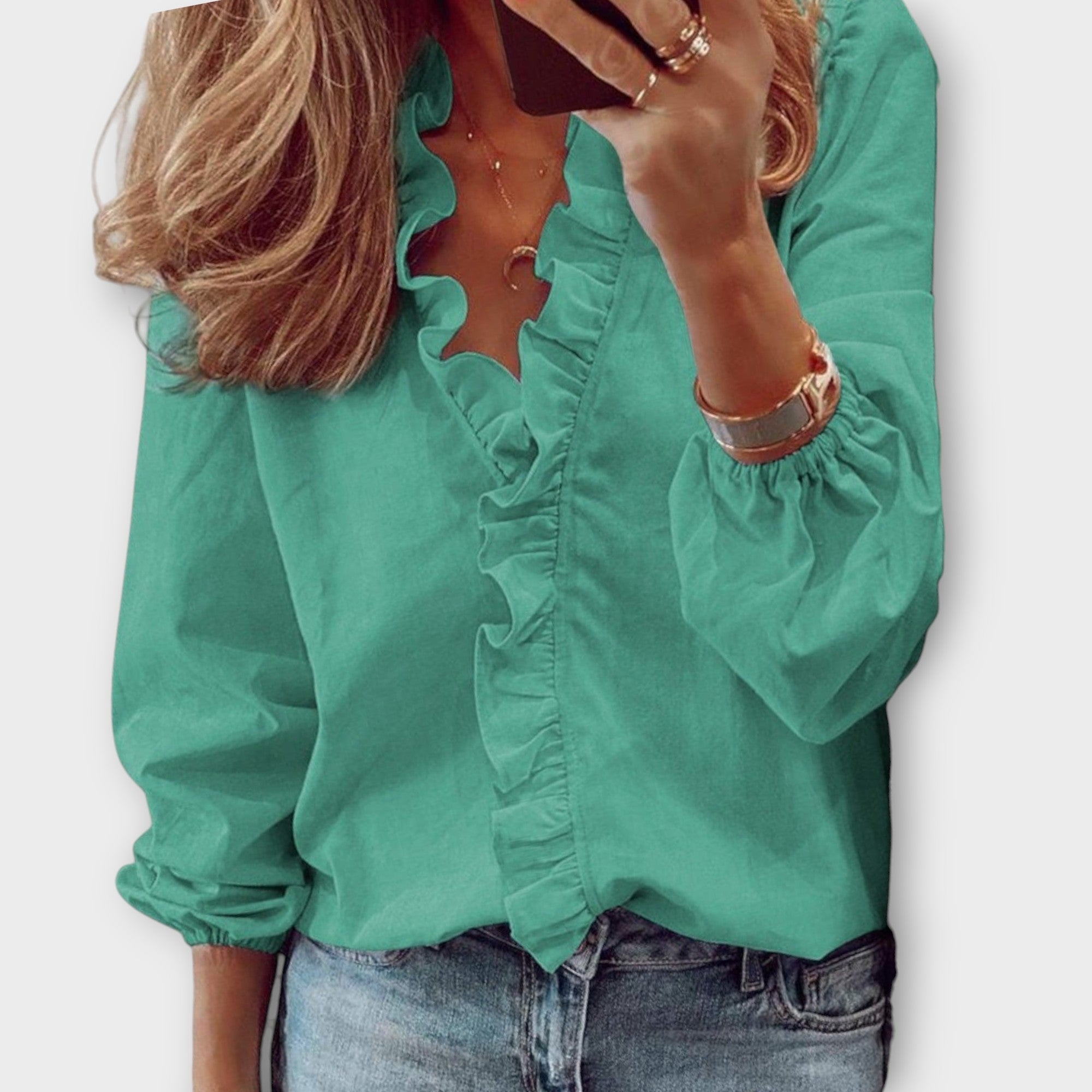 Ruffle Long Sleeve Blouse