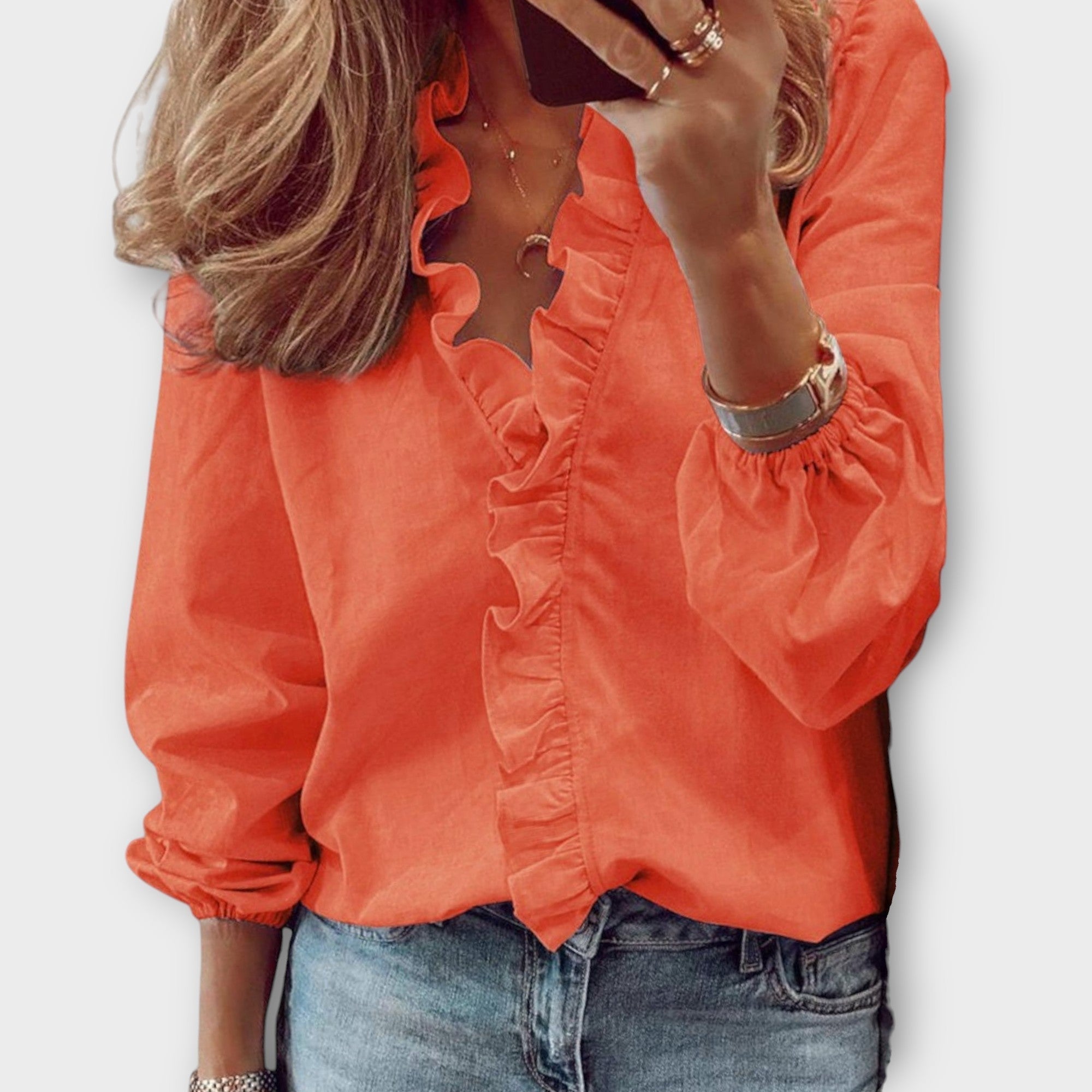Ruffle Long Sleeve Blouse