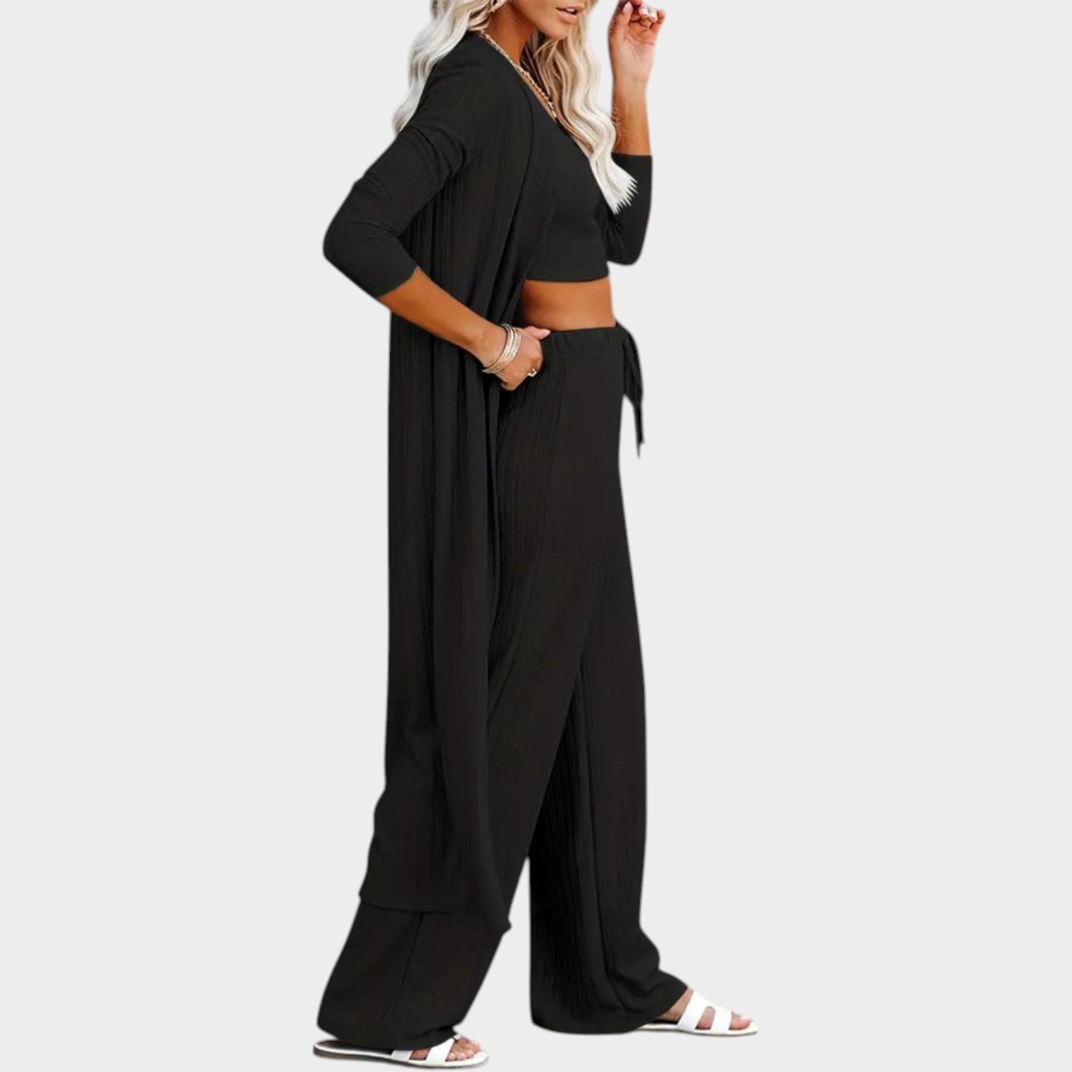 Ribbed Three Piece Lounge Set