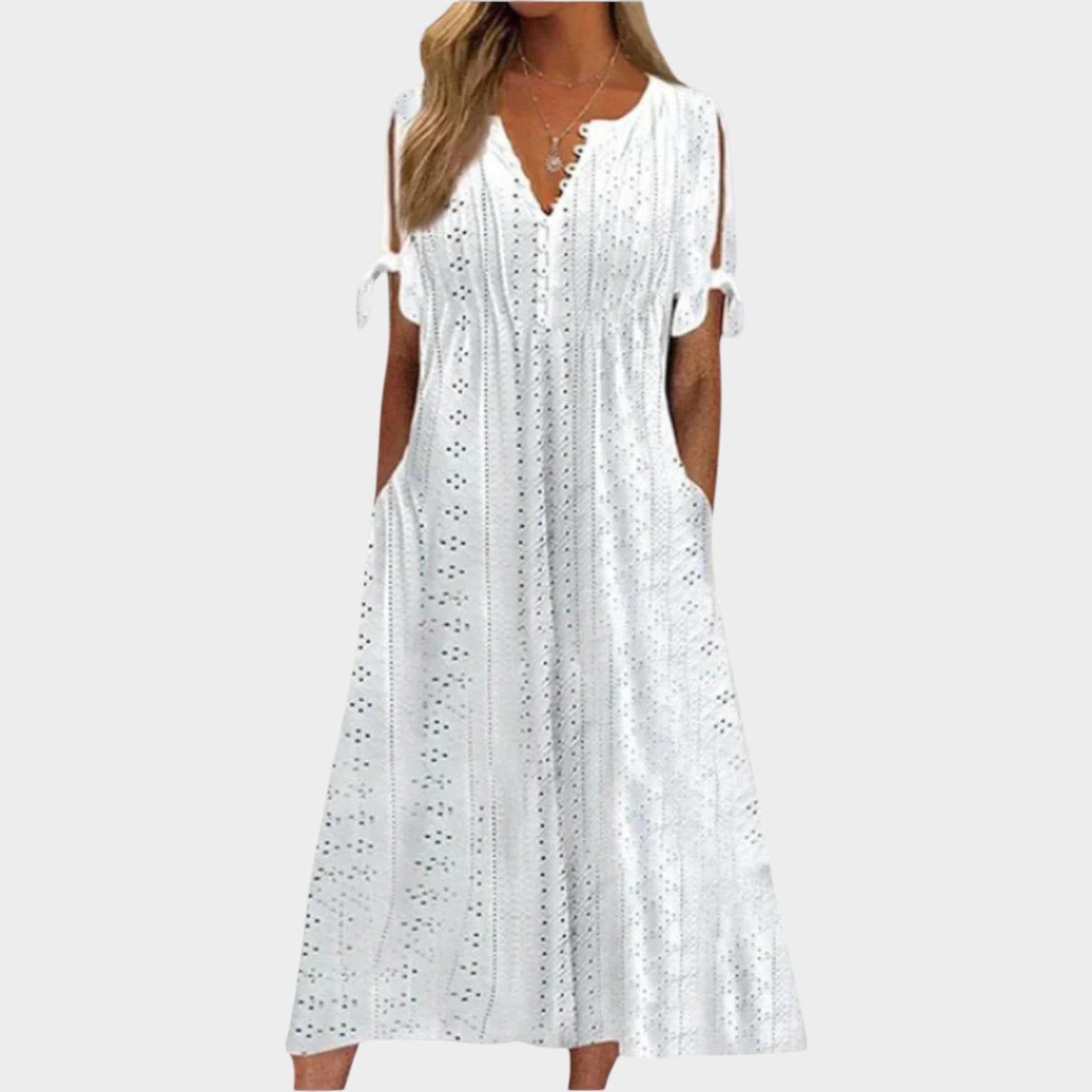 Eyelet Midi Dress