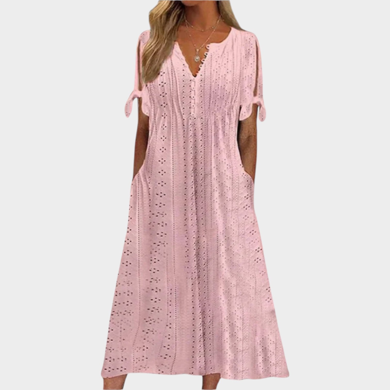 Eyelet Midi Dress